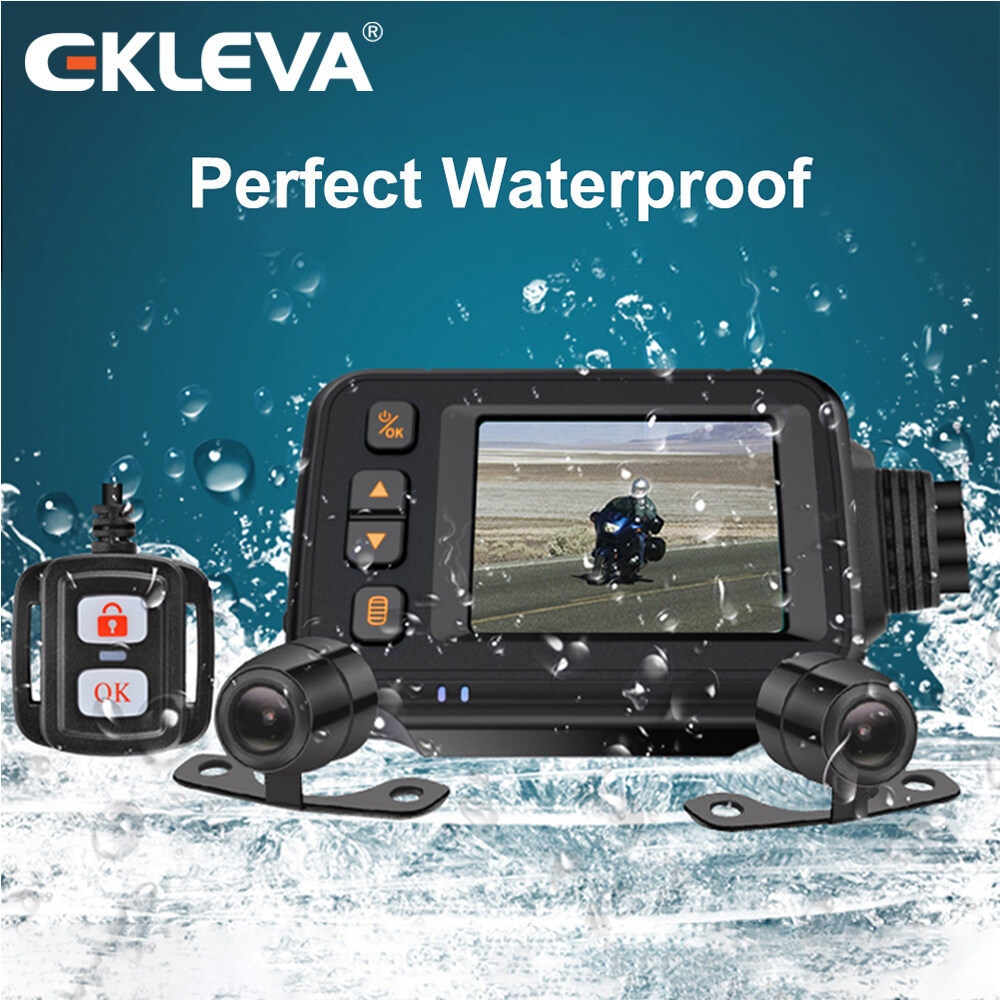 EKLEVA Full Body Waterproof Motorcycle Camera 720P HD Front Rear View Driving Recorder DVR Dash Cam Logger Recorder Box
