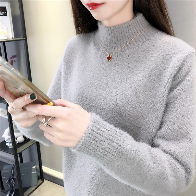 Hot spot sales  Autumn and winter wear women long sleeve knitted sweater women Round neck knitted top Korean loose kintwear plus size cardigan