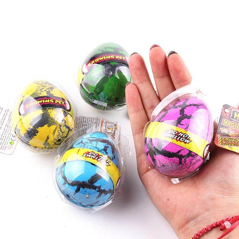 4PCS Dinosaur Eggs Hatch In Water Novelty Toys Dinosaur Egg Growing Pet Watercolor Cracks Grow Egg Kids Educational Toys Gift