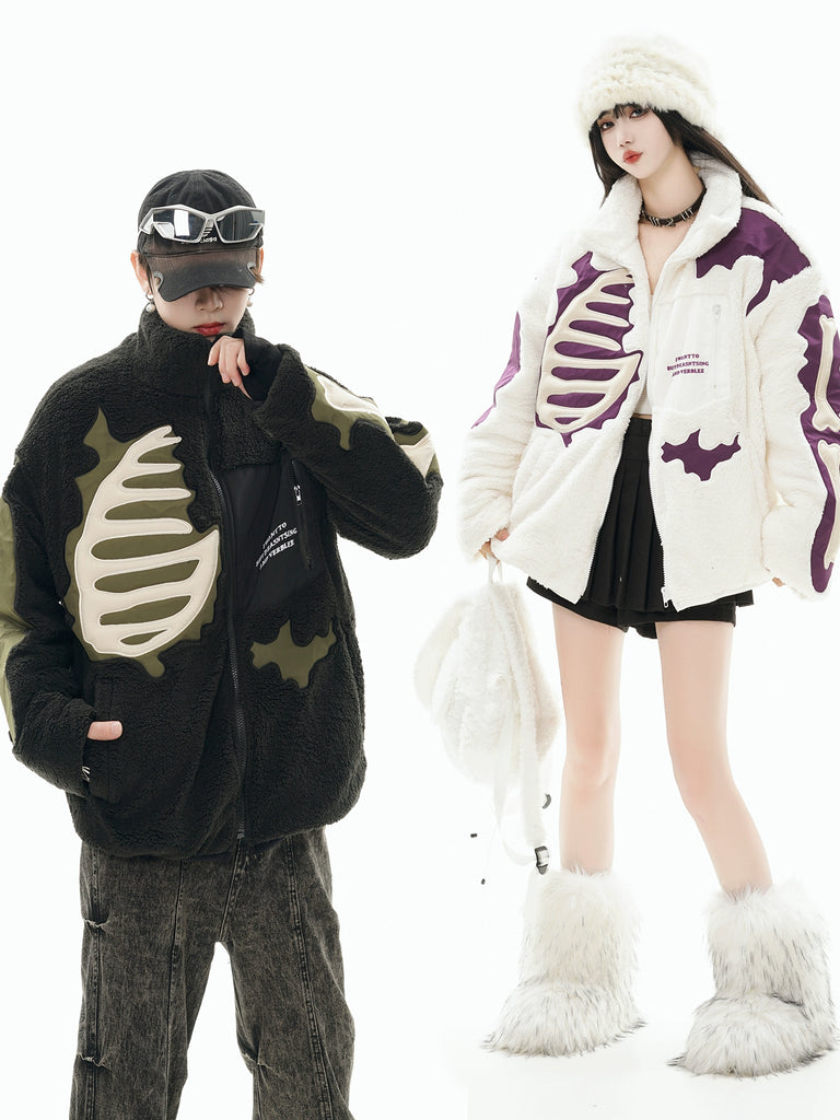 GCINIM Embossed Bone Fleece Jacket