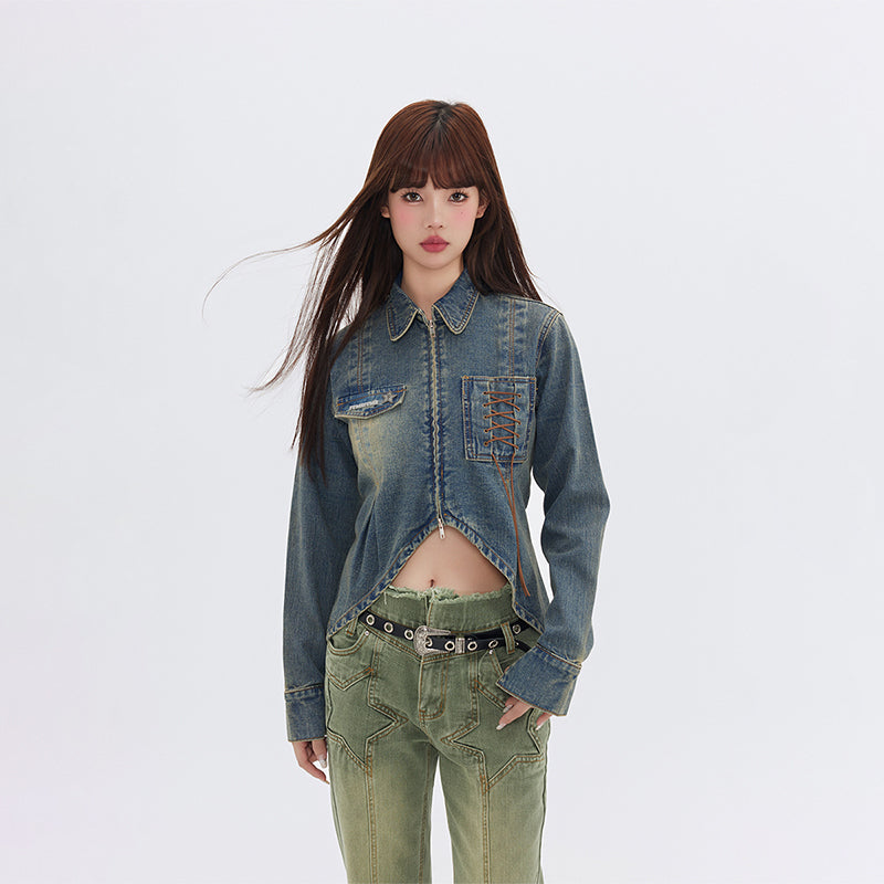 FPMZ Retro Washed Slit Denim Jacket