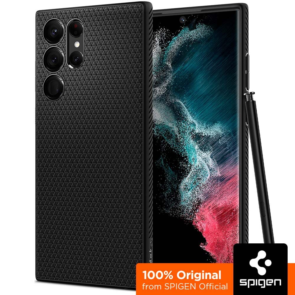 SPIGEN Case for Galaxy S23 Series [Liquid Air] Cover with Diamond-Cut Pattern Black TPU / Samsung Galaxy S23 Ultra Case / Galaxy S23 Plus Case / Galaxy S23 Casing