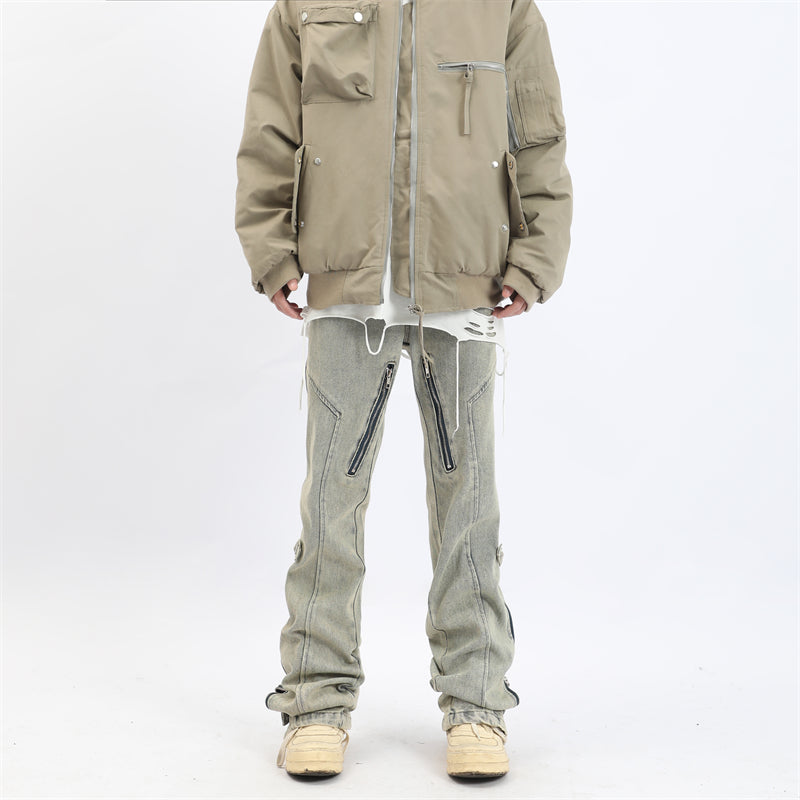 MaxDstr Split Cut Zipper Pants